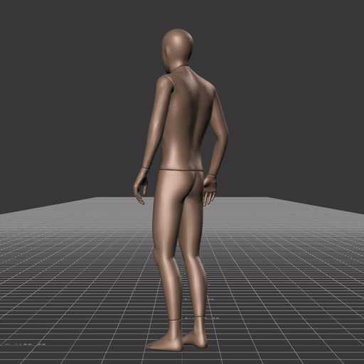 Transitioning from standing to running in all directions, with interruptions and turns – preview gif