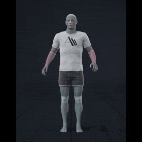 Standing to running in all directions with turning into new direction. Take covers the following directions: 180R, 180L - preview gif