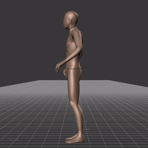 Transitioning from standing to running in all directions, with interruptions and turns – preview gif