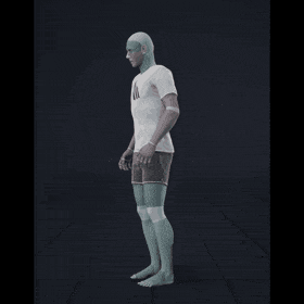 Standing to running in all directions while facing forward (strafing). Take covers the following directions: 45R, 90R,... - preview gif