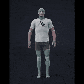 Standing idle to running in all directions with turning and interrupted stop. Take covers the following directions: 0,... - preview gif