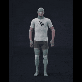 Standing idle to running in all directions with turning and interrupted stop. Take covers the following directions: 0,... - preview gif