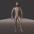 Strolling while facing forward forward with 135 degree direction changes left and right. Strafing in a diamond... - preview gif
