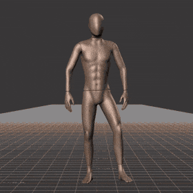 Strolling while facing forward forward with 135 degree direction changes left and right. Strafing in a diamond... - preview gif