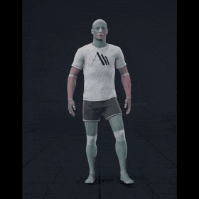 Strolling while facing forward forward with 135 degree direction changes left and right. Strafing in a diamond... - preview gif
