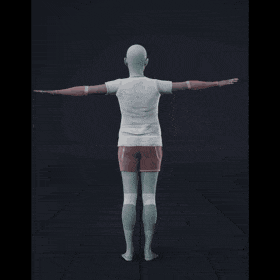 The female actor is standing in the room, looking at two other people and engaging in dialogue. She alternates between... - preview gif
