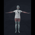 The female actor stands in the room, looking at two other actors and engaging in dialogue. She alternates between... - preview gif