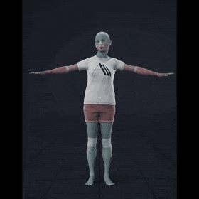 The female actor stands in the room, looking at two other actors and engaging in dialogue. She alternates between... - preview gif