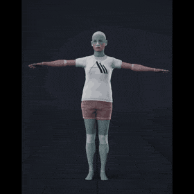The female actor stands in front of a chair, engaging in dialogue with two other actors. She alternates between... - preview gif