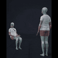 A calm three-person dialogue scene with mostly understated conversational movement. Actor3 is questioned by Actor5,... - preview gif
