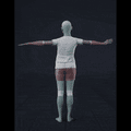 She is the main protagonist in the scene. She approaches a priest who is standing on a few steps of stairs and holding... - preview gif