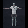 The actor assumes a T-pose, standing upright with arms extended outward and legs together, facing directly forward.... - preview gif