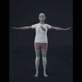 The actor assumes a T-pose, standing upright with arms extended outward and legs together, facing directly forward.... - preview gif