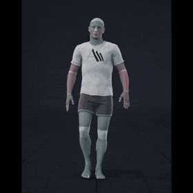 Speed and pose transition from walking and running into a crouched walk. Then from a crouched walk back to walking and... - preview gif