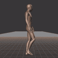 Speed and pose transition from walking and running into a crouched walk. Then from a crouched walk back to walking and... - preview gif