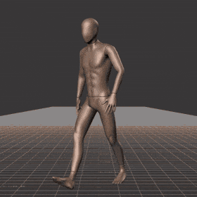 Walking in a motion matching dance card pattern with turns in all directions, 45 angles, left and right. Take covers... - preview gif