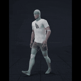 Walking in a motion matching dance card pattern with turns in all directions, 45 angles, left and right. Take covers... - preview gif
