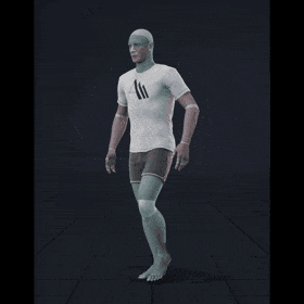 Walking in a motion matching dance card pattern with turns in all directions, 45 angles, left and right. Take covers... - preview gif