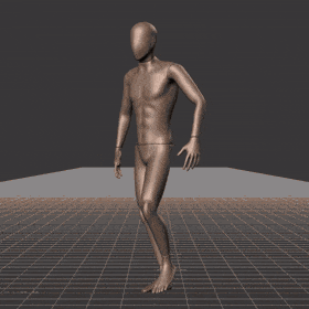 Walking in a motion matching dance card pattern with turns in all directions, 45 angles, left and right. Take covers... - preview gif