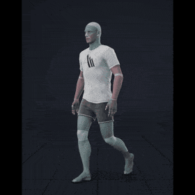 Walking in a motion matching dance card pattern with turns in all directions, 45 angles, left and right. With stops... - preview gif