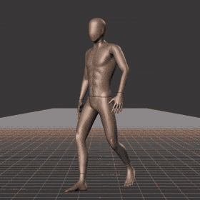 Walking in a motion matching dance card pattern with turns in all directions, 45 angles, left and right. With stops... - preview gif