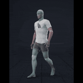 Walking in a motion matching dance card pattern with turns in all directions, 45 angles, left and right. With stops... - preview gif