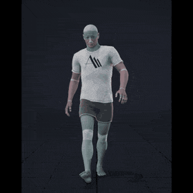 Walking in a straight line for walk cycle generation, with random patterns. Also contains various random sudden... - preview gif