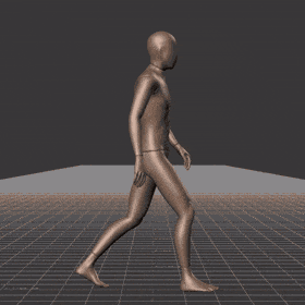 Walking in a straight line for walk cycle generation, with random patterns. Also contains various random sudden... - preview gif