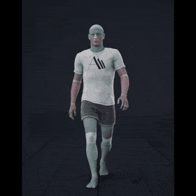 Walking in a straight line for walk cycle generation, with random patterns. Also contains various random sudden... - preview gif