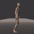Walking in a straight line for walk cycle generation, with random patterns. Also contains various random sudden... - preview gif