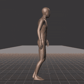 Walking in a straight line for walk cycle generation, with random patterns. Also contains various random sudden... - preview gif
