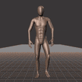 Walking while facing forward forward with 135 degree direction changes left and right. Strafing in a diamond pattern.... - preview gif