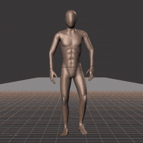 Walking while facing forward forward with 135 degree direction changes left and right. Strafing in a diamond pattern.... - preview gif