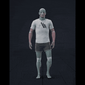 Walking while facing forward forward with 135 degree direction changes left and right. Strafing in a diamond pattern.... - preview gif