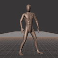 Walking while facing forward forward with 90 degree direction changes left and right. Strafing in a square pattern.... - preview gif