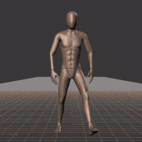 Walking while facing forward, stopping and then walking backwards in all directions in 45 degree increments. Strafing... - preview gif