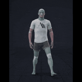 Walking while facing forward, stopping and then walking backwards in all directions in 45 degree increments. Strafing... - preview gif