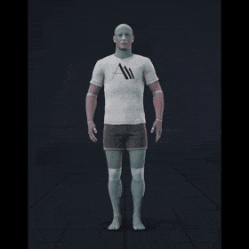 Walking while facing forward, stopping and then walking backwards in all directions in 45 degree increments. Strafing... - preview gif