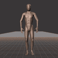 Walking while facing forward, stopping and then walking backwards in all directions in 45 degree increments. Strafing... - preview gif