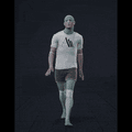 A male actor performs a standard forward walk, with his hands swinging by the sides of his body and a fluid quality to... - preview gif