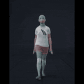 The female actor performs a casual walk forward, then turns 180 degrees to the right before continuing another casual... - preview gif