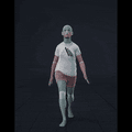 She walks at a pretty fast pace, exhibiting a sense of urgency. As she walks forward, she performs a 180-degree turn... - preview gif