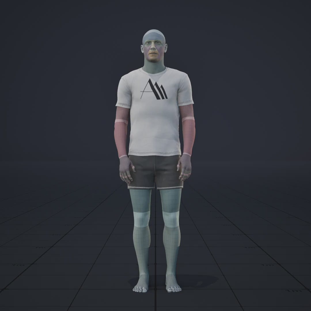 A short game-ready idle animation clip showing an exaggerated heavier breathing idle. This animation is cut,...