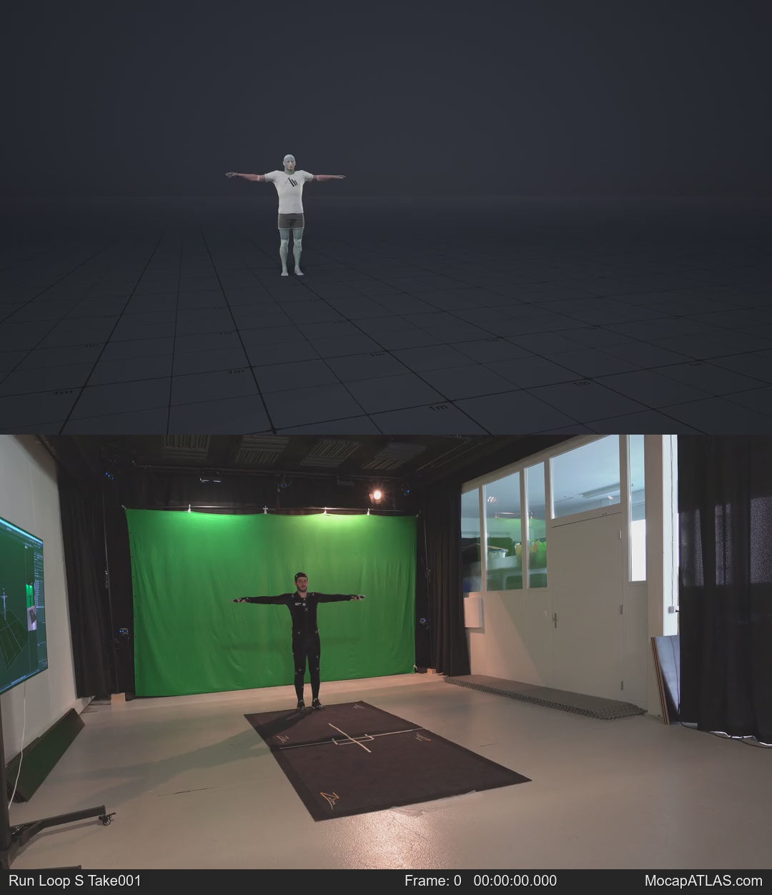 Running in a straight line for run cycle generation. Version with exaggerated acting