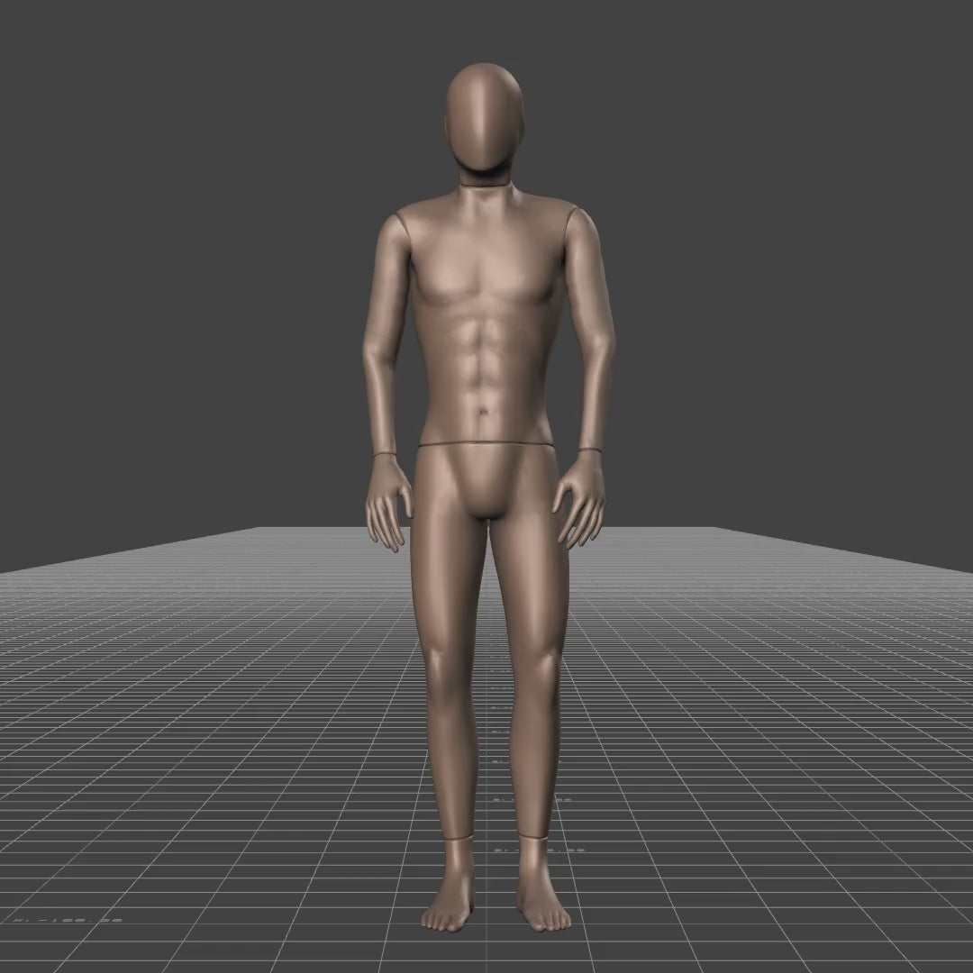 A short game-ready idle animation clip showing a casual idle with regular breathing motion. This animation is cut,...