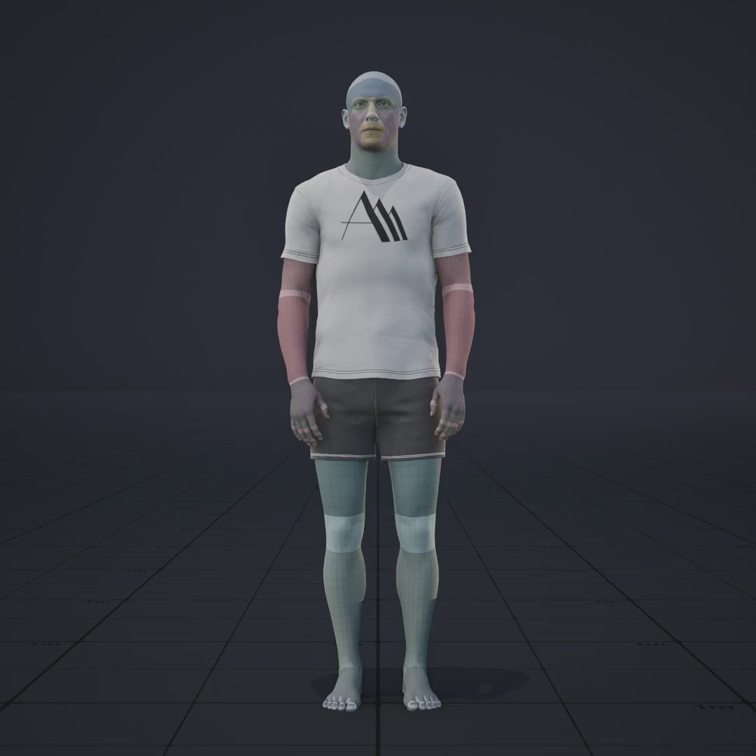 A short game-ready idle animation clip showing a casual look around action: first looking right, then down. This...