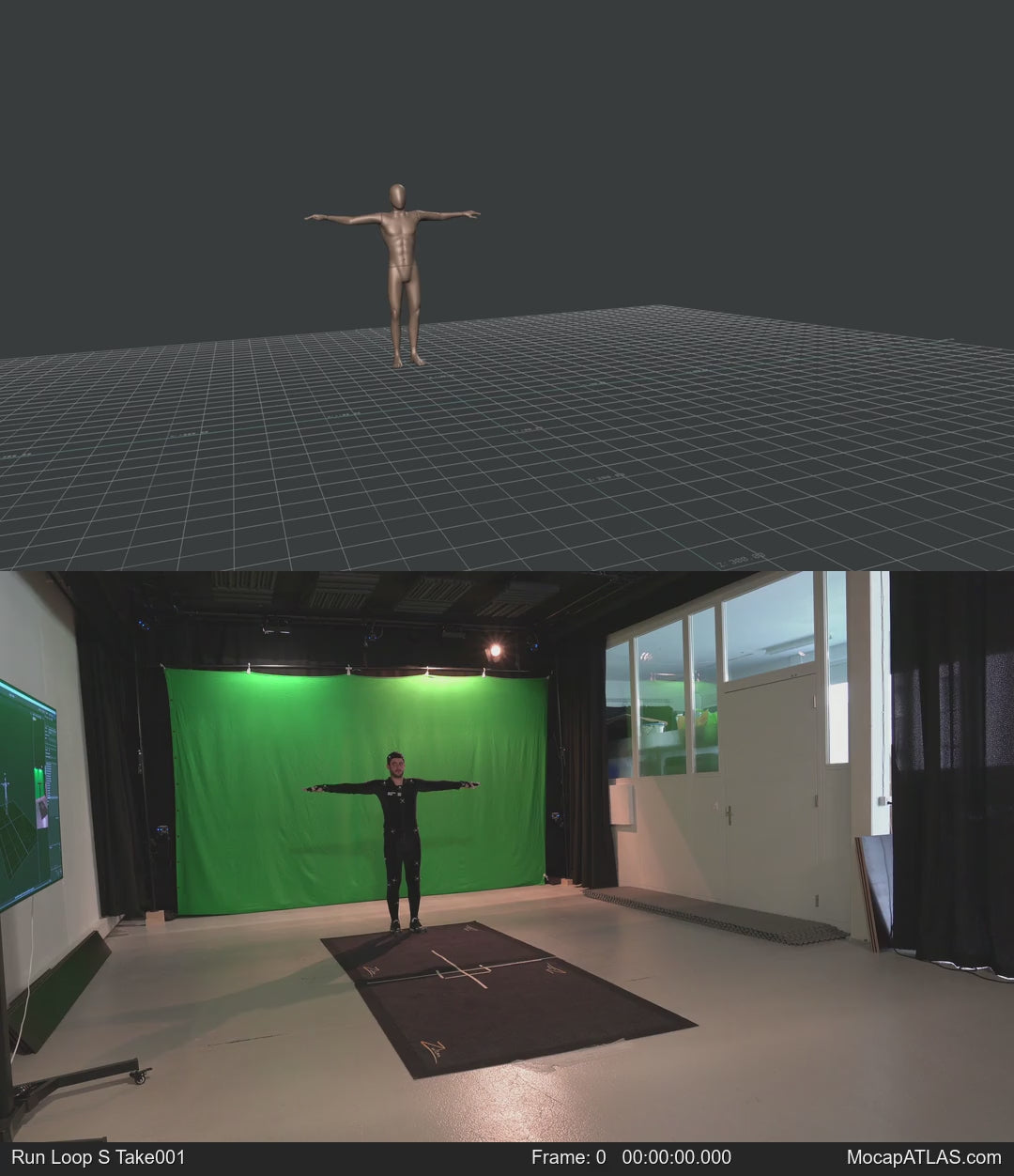 Running in a straight line for run cycle generation. Version with exaggerated acting