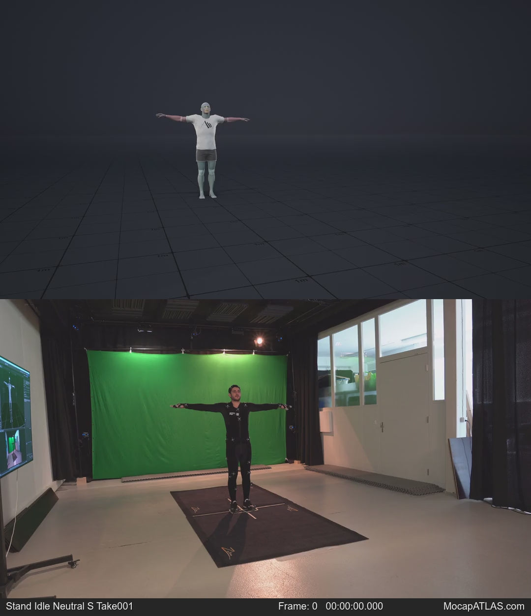 Standing with various idle poses, breaks, fidgets, and stances. Exaggerated acting version