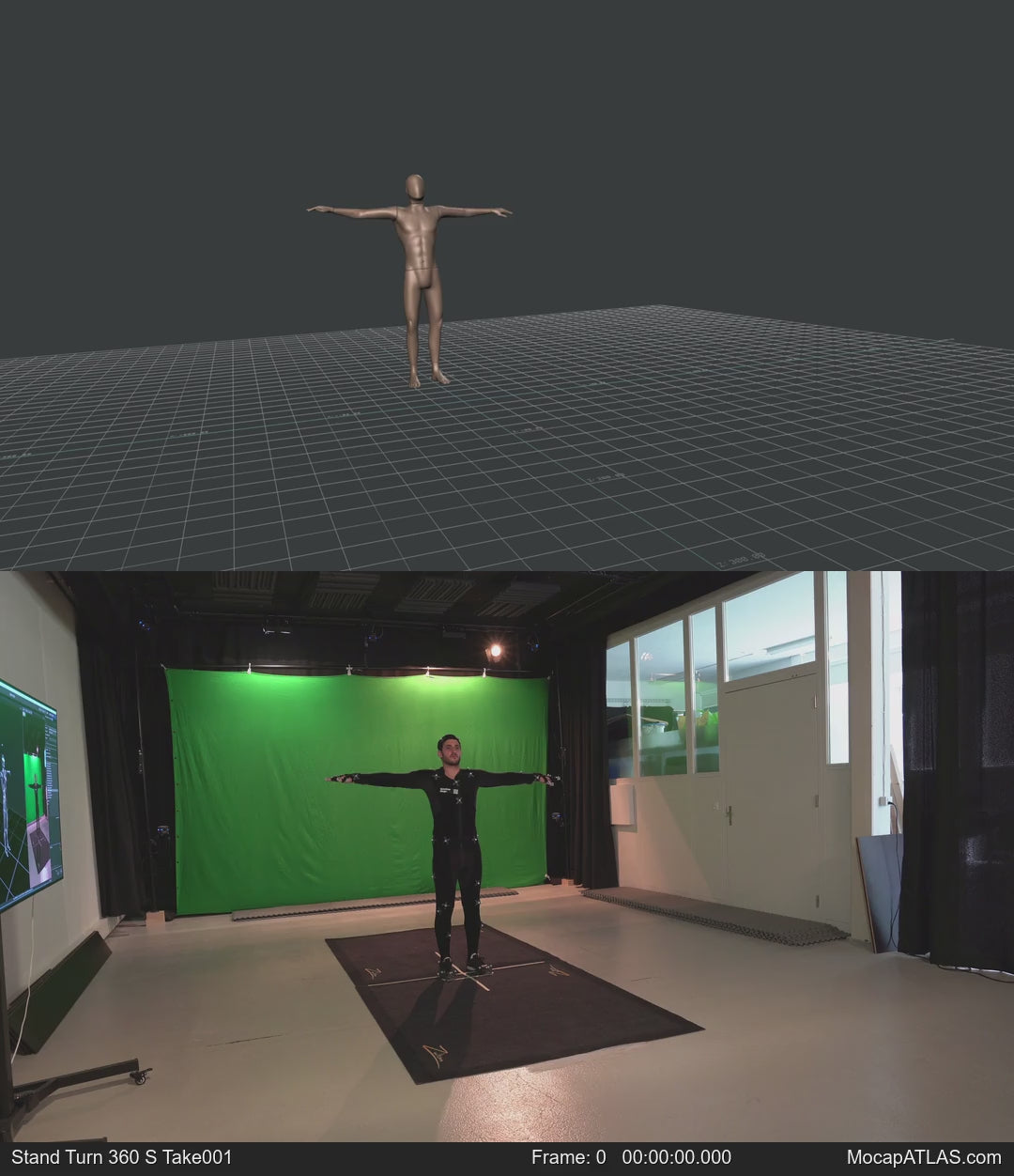 Standing and turning in place in all directions. This take covers the following directions: 45R, 90R, 135R, 180R,...