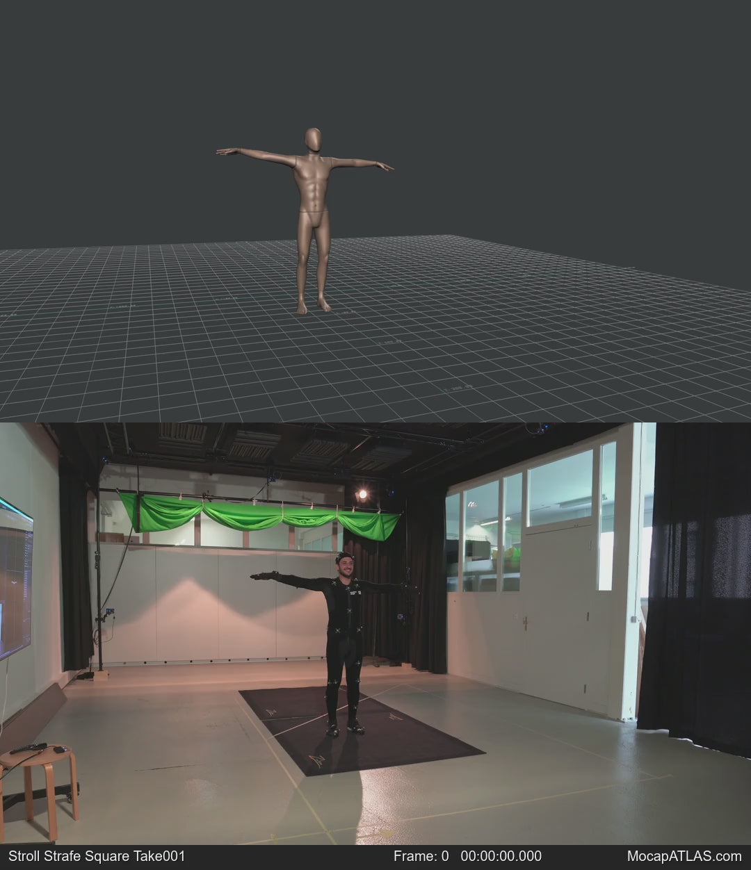 Strolling while facing forward forward with 90 degree direction changes left and right. Strafing in a square pattern....
